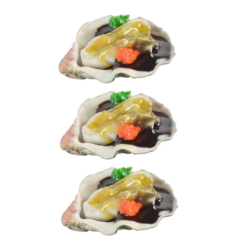 DECHOUS 3 Stück Teiliges Künstliches Meeresfrüchte Modellset Realistische Austern Deko für Restaurant Schaukasten Fotorequisite Langlebig und Formstabil von DECHOUS