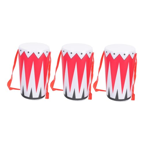 DECHOUS 3 Stück aufblasbare Trommel Musical Toy Instruments kinderinstrumente Party Decoration musikspiel partydekoration aufblasbare Taillentrommelstütze gefälschte Hüfttrommel PVC rot von DECHOUS