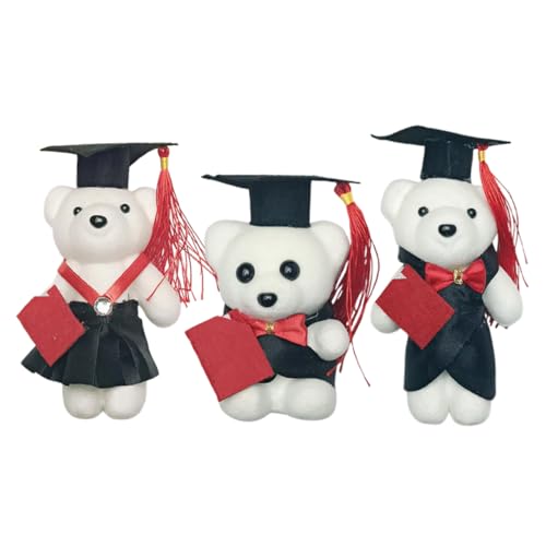 DECHOUS 3 Stücke Dr. Bärenpuppe Abschlussgeschenke Für Abschluss Stofftier Für Die Abschlusssaison Absolvent Stofftier Abschluss Tierpuppe Abschlussbär Filzstoff von DECHOUS