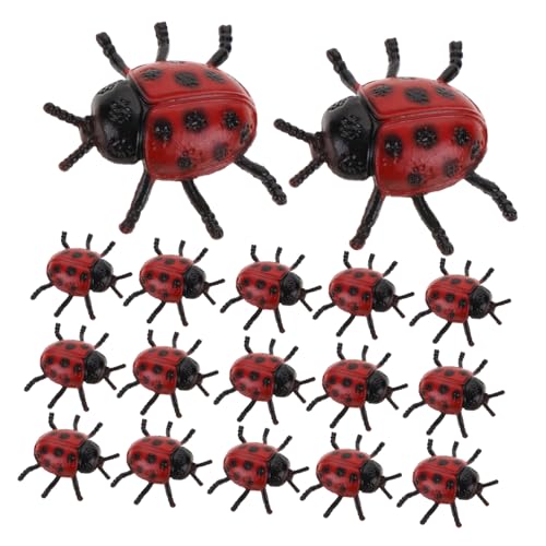 DECHOUS 30 Stück Halloween liefert für kinderspielzeug hühner Marienkäfer zählen klein Gruselige Marienkäfer-Spielzeuge Marienkäfer PVC-Kunststoff rot von DECHOUS