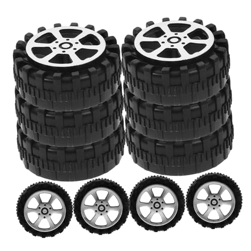 DECHOUS 30 Stück Handgefertigte Spielzeugräder Räder Für Spielzeugautos Nabenrad Klein Spielzeugräder Und -achsen Mini Schwarz Rad-Auto- Kind Auto-Rad- Spielzeugrad Black von DECHOUS