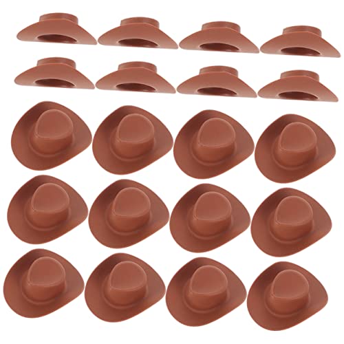 DECHOUS 30 Stück Mini Cowboyhüte Cowgirlhüte Cowboyhüte Für Damen Partyhüte Stroh Cowboyhut Rosa Cowboyhut Mädchenhut Winzige Geburtstagshüte Hut Für Kleine Puppen Brauner von DECHOUS