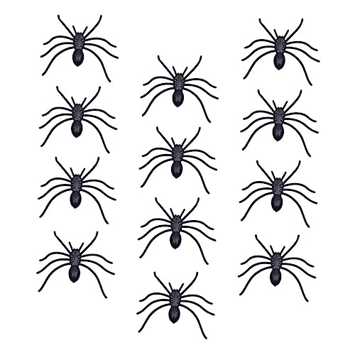 DECHOUS 30 Stück Simulation Spinnenspielzeug Halloween Dekoration Halloween-Dekoration Fake Spiders realistische Spinne Streich Mini Spinnenstütze gruselige falsche Spinnen Plastik Black von DECHOUS