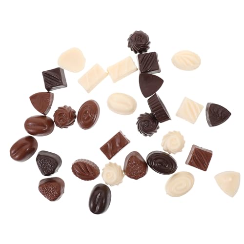 DECHOUS 30 Stück Stütze Anzeige simulierte Schokolade gefälschtes Essen zur Präsentation Bulk-Schokolade biegbar Schaufensterdekoration Geschenkidee Faux-Dessert Schokoladenmodell PVC von DECHOUS