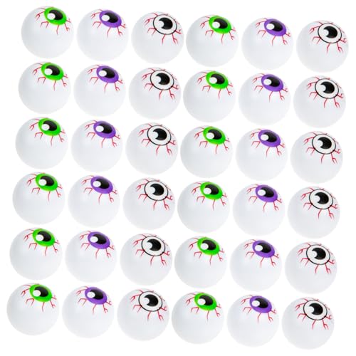 DECHOUS 36 Teiliges Halloween Deko Bunte Hohle Plastik Augen Kleine Elastische Bälle für Gruselige Partydeko Drinnen Robust und Wiederverwendbar als Halloween Partyzubehör und von DECHOUS