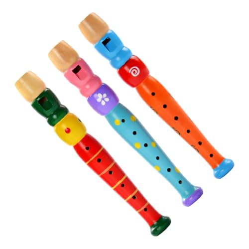 DECHOUS 3Stücke Piccolos Aus Holz Pädagogisches Für Frühe Bildung Musikalisches Instrument Für Zufällige Farben Für Kleinkinder Und Vorschulkinder von DECHOUS