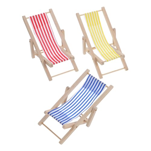DECHOUS 3Stücke Strandstuhl Teiliges Puppenhaus Dekoration Klappbar Leuchtende Farben für DIY Mikrolandschaften Strand Deko Langlebige Materialien Praktische DECHOUS 3Stücke Strandstuhl Teiliges Puppenhaus Dekoration Klappbar Leuchtende Farben für DIY Mikrolandschaften Strand Deko Langlebige Materialien Praktische von DECHOUS
