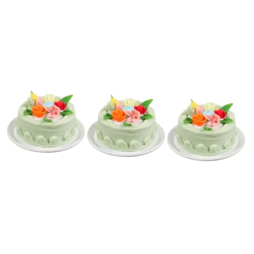 DECHOUS 3st Mini-Cupcakes Miniatur-puppenhaus-spielessen Miniatur-kuchenspielzeug Miniatur-puppenhaus-Kuchen Mini-Kuchen Künstliche Dessertdekoration Gefälschter Kuchen Pappbecher Harz von DECHOUS