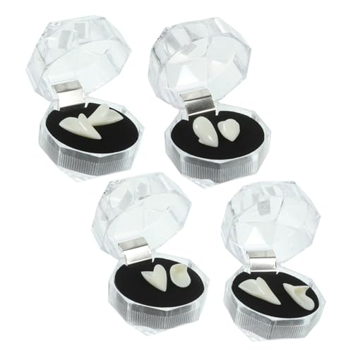 DECHOUS 4 Paare Zähne Kappen Halloween-Requisiten Falsche Zähne Vampirzähne für Cosplay Halloween Horror Decor Vampirbissspuren Masken Fake Teeth False Cosplay Zubehör Reißzähne DECHOUS 4 Paare Zähne Kappen Halloween-Requisiten Falsche Zähne Vampirzähne für Cosplay Halloween Horror Decor Vampirbissspuren Masken Fake Teeth False Cosplay Zubehör Reißzähne von DECHOUS