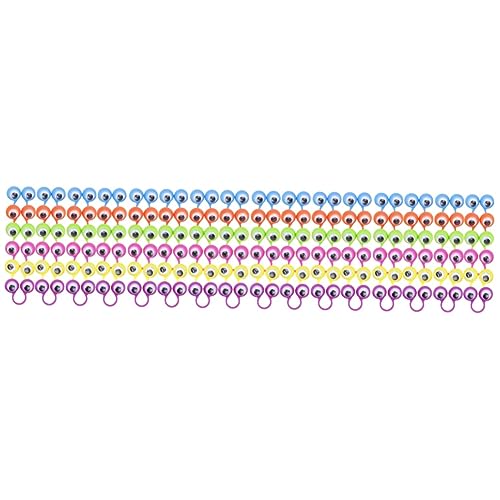DECHOUS 4 Sätze Aktivitätsringspielzeug Ball Kinderauge Fingerpuppe Blau Augenringe Fingerpuppen Interaktives Kinderspielzeug Plastikring Augapfelring Aus Kunststoff 24 Stück * 4 von DECHOUS