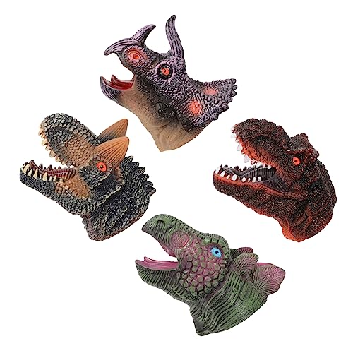 DECHOUS 4 Stück Dinosaurier-handpuppe Kinderhandspielzeug Handpuppe Für Handpuppe Als Rollenspiel Puppen Für Kleinkinder Handpuppe Tierpuppen Handpuppen Für Vinyl von DECHOUS
