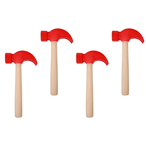 DECHOUS 4 Stück Dummy Hammer Für Kleinkinder Kleinkind Werkzeuge Der Hammer Frühpädagogisches Intelligenz Frühpädagogisches Hammer Nachgeahmtes Werkzeug Rot Aus Holz von DECHOUS