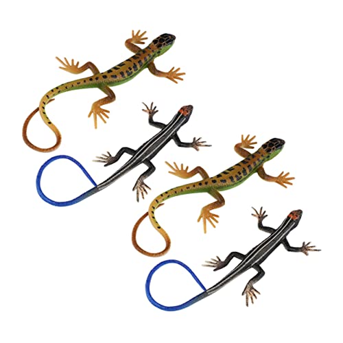 DECHOUS 4 Stück Eidechsen-Parodie-spielzeuge Lernen Realistisches Reptilien-eidechsenspielzeug Trick-eidechsen- Trickspielzeug Plastik von DECHOUS