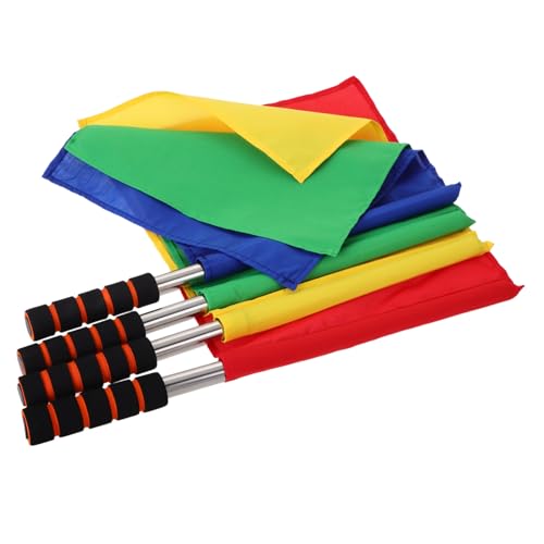 DECHOUS 4 Stück Fußball-schiedsrichterflaggen Mit Edelstahlstange Und Schaumstoffgriff Für Spielwettbewerbe, Signalflaggen Für Fußballtraining, Kommandierender Fußball, von DECHOUS
