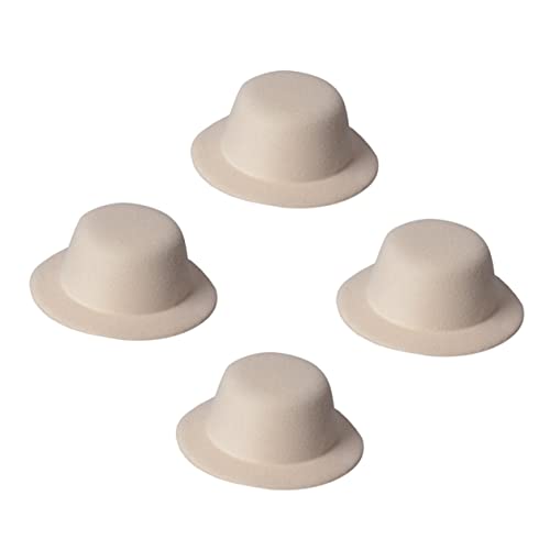 DECHOUS 4 Stück Hut Embryo Kleiner Zylinder Kopfbedeckung Zubehör Mini-Craft-Hüte Party Damen Headband Kopfband Kreatives Hutdesign kleine formelle Hüte dekorative Zylinderhüte Netz Beige von DECHOUS