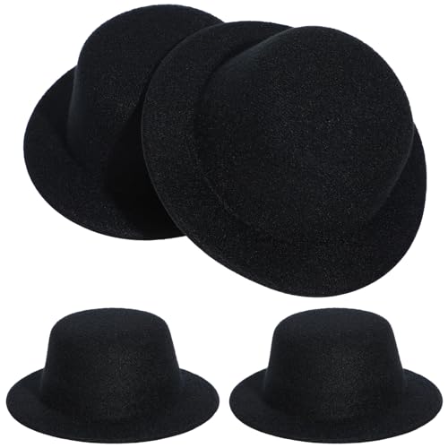 DECHOUS 4 Stück Hut Embryo Kleiner Zylinder caps kloburste The hat die hatd schirmmützen verrückter Hut dekorative formelle Hüte Hut Frauen kleine formelle Hüte kleine Tops hüte Netz Black von DECHOUS