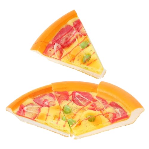 DECHOUS 4 Stück Käse-pizzascheiben-Modelle, Gefälschte Pizza, Pu-Simulation, Pizza, Rollenspiel, Realistisches Spielzeug, Pizza, Lebensechte Lebensmittel-Requisiten Für Kinder, von DECHOUS