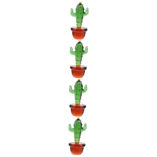 DECHOUS 4 Stück Kaktus-skulptur Kaktus-Ornament Für Die Tischplatte Kaktus-Statue Kristall-Kaktus-Ornament Mini-Kaktus-Spielzeug Künstliche Pflanzenstatue Wohnkultur Sukkulenten Tier Glas von DECHOUS