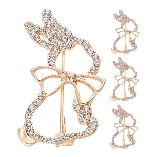 DECHOUS 4 Stück Kaninchen Brosche Kaninchen-tier-brosche High-end-brosche Revers Brosche Taschenbrosche Niedliche Hasenbrosche Broschen Faserhalterung Handtuchkorbzubehör Golden Legierung DECHOUS 4 Stück Kaninchen Brosche Kaninchen-tier-brosche High-end-brosche Revers Brosche Taschenbrosche Niedliche Hasenbrosche Broschen Faserhalterung Handtuchkorbzubehör Golden Legierung von DECHOUS