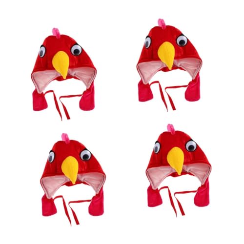 DECHOUS 4 Stück Kükenhut Lustiger Hut Tierhüte Hühnerhüte Eltern-Kind-Hüte Truthahnhüte Plüschtiere Plüsch-Huhn-Hut Hüte für Nutztiere Hahn-Kostümhüte Hühnermützen für Polyester rot DECHOUS 4 Stück Kükenhut Lustiger Hut Tierhüte Hühnerhüte Eltern-Kind-Hüte Truthahnhüte Plüschtiere Plüsch-Huhn-Hut Hüte für Nutztiere Hahn-Kostümhüte Hühnermützen für Polyester rot von DECHOUS
