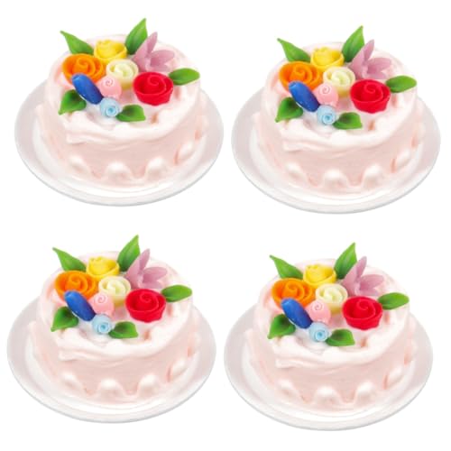 DECHOUS 4 Stück Mini-Cupcakes Küchenspielzeug Spielen Künstliche Nahrungsmodelle Künstliches Cupcake-Modell Miniatur-puppenhaus-Kuchen Gefälschte Desserts Gefälschtes Essen Harz Esstisch von DECHOUS