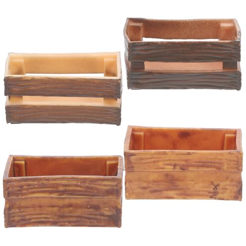DECHOUS 4 Stück Mini-hauskisten, Miniaturkisten, Kleine Hausdekorationen, Rollenspielzubehör DECHOUS 4 Stück Mini-hauskisten, Miniaturkisten, Kleine Hausdekorationen, Rollenspielzubehör von DECHOUS