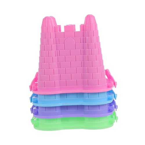 DECHOUS 4 Stück Sandburg-Eimer Sommerstrand Sandspielzeug Kreativer Strandsandeimer Eimer Zum Bauen Von Sandburgen Kleine Sandeimer Bunter Sandeimer Sandburg-Strand-Eimer Plastik von DECHOUS
