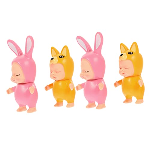 DECHOUS 4 Stück Schlafender -Kuchen-Korb kleine Figuren Kuchendeckel Geburtstag Puppenfiguren für party decoration party dekoration Dessert Topper backen Kuchendekorationen PVC von DECHOUS