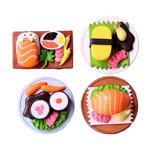DECHOUS 4 Simuliertes Japanisches Sushi Sushi Dekoration Realistische Sushi-Modelle Mini-Sushi-Dekoration Puppenhaus Miniaturdekoration tortendeko Einschulung Lebensmittel von DECHOUS