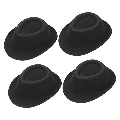DECHOUS 4 Stück Teiliges Mini Hut aus Kleine Puppenhüte Dekorative Mini Jazzhüte Leichte Stabile Kopfbedeckung für Puppenhaus und Cosplay Vielseitiger Puppenaccessoire von DECHOUS