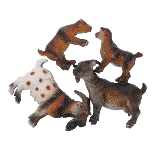 DECHOUS 4 Stück Ziegenmodell Ziegenset Tiermodelle Ziegen Deko Farm Tiere Tierspielzeugsammlung Bauernspielzeug Farmtierdekor kleine Tierfiguren PVC Coffee von DECHOUS