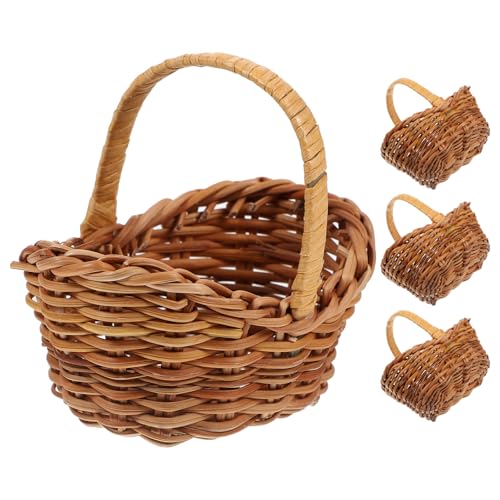 DECHOUS 4 x gewebte Mini-Körbe mit Griffen: 7,6 cm Mini-Körbe für Bastelarbeiten, Partyzubehör, Miniatur-Puppenhaus-Handwerk, Ornament, Hochzeit, Party, Bauernhaus-Dekoration DECHOUS 4 x gewebte Mini-Körbe mit Griffen: 7,6 cm Mini-Körbe für Bastelarbeiten, Partyzubehör, Miniatur-Puppenhaus-Handwerk, Ornament, Hochzeit, Party, Bauernhaus-Dekoration von DECHOUS