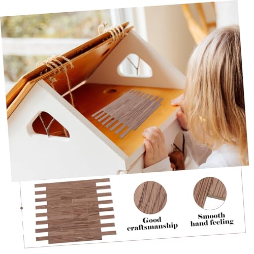 DECHOUS 40 Stück Teiliges Miniatur Bodenbelag für Puppenhaus Langlebige Mini Bodenplatten mit Holzoptik Einfach zu Verlegen Geeignet für Wohnzimmer Schlafzimmer Esszimmer und von DECHOUS