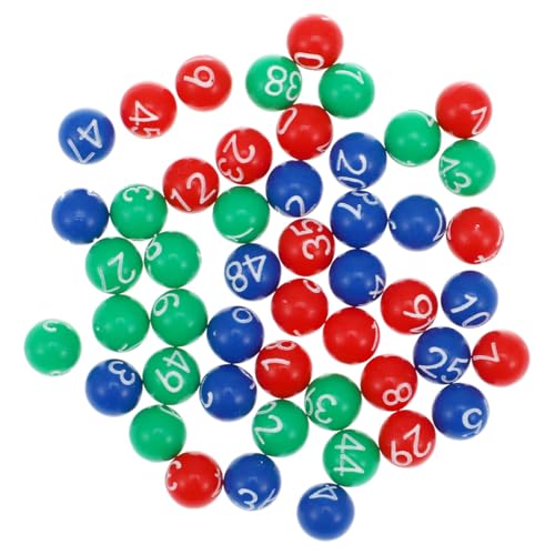 DECHOUS 49Pcs Bunte Bingo-Zahlenkugeln Mini 1 bis 49 Nummerierte Raffle-Bälle Ersatz für Erwachsene Bingo-Spiel-Zubehör Vending-Machine Lotto Tennis DECHOUS 49Pcs Bunte Bingo-Zahlenkugeln Mini 1 bis 49 Nummerierte Raffle-Bälle Ersatz für Erwachsene Bingo-Spiel-Zubehör Vending-Machine Lotto Tennis von DECHOUS