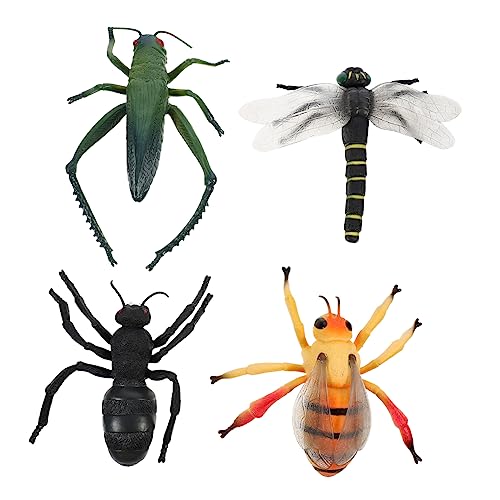 DECHOUS 4Stücke Lebensechte Insektenmodelle für Umweltfreundliches Lernspielzeug mit Biene und Libelle Pädagogisches für Kreative Entdeckung und Dekoration von DECHOUS