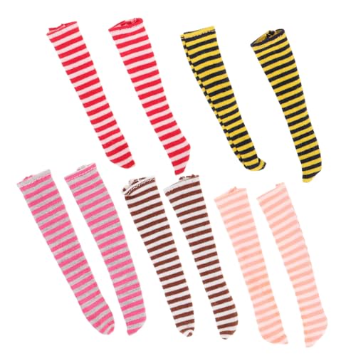 DECHOUS 5 Paare Lange Puppensocken Weiche Mini Strümpfe für Puppen für Puppenhaus DIY Puppenkleidung Bequemes Zubehör für Rollenspiele und Puppenkleidung von DECHOUS