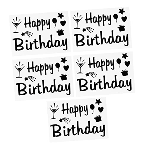 DECHOUS 5 Stück Alles Zum Geburtstag Aufkleber Geburtstag Dekorative Aufkleber Alles Zum Geburtstag Car Decal Papierstudio -Aufkleber Geburtstagsfenster Haftet Plastik Black von DECHOUS