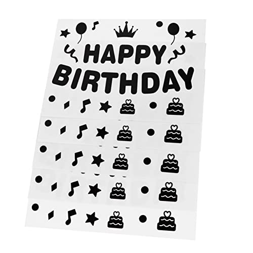 DECHOUS 5 Stück Alles Zum Geburtstag Aufkleber Geburtstagsaufkleber Für Planer Geburtstags -Aufkleber -partyzubehör Alles Zum Geburtstag Fenster Sich Black Plastik von DECHOUS