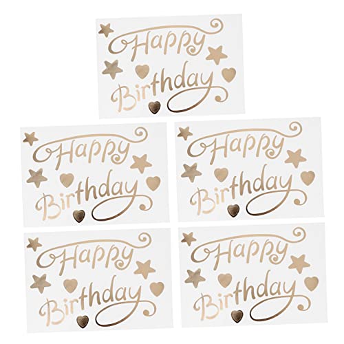 DECHOUS 5 Stück Alles Zum Geburtstag Aufkleber Geburtstagsfenster Haftet Für Klassenzimmer Alles Zum Geburtstag Car Decal Valentinstag Bobo Ball Aufkleber Golden Plastik von DECHOUS