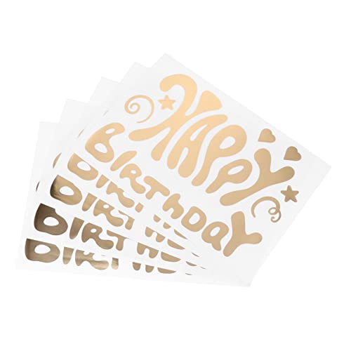 DECHOUS 5 Stück Alles zum Geburtstag Aufkleber wandsticker tapetenablöser Party Dekoration Partyzubehör Geburtstagsaufkleber für Planer Geburtstag dekorative Aufkleber Plastik Golden von DECHOUS