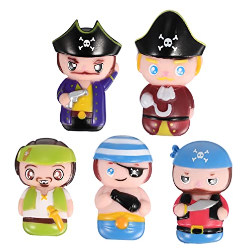 DECHOUS 5 Stück Cartoon-Finger-Puppe Fingerpuppen Für Kleinkinder Zum Geschichtenerzählen Piraten-handpuppe Cartoon-Piraten-fingerpuppen Cartoon-fingerpuppen Vinyl von DECHOUS