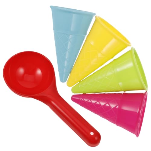 DECHOUS 5 Stück Eisbecher Eistüte Eiscreme Sand Eisbecher Strand Strandball Schaufeln Für Strandtasche Eiscreme Für Sand Schaufeln Sandkasten von DECHOUS
