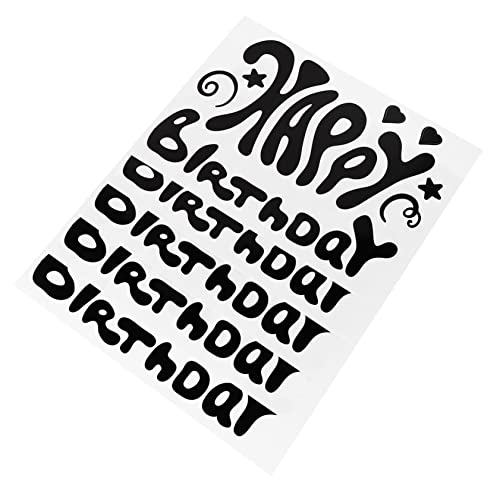 DECHOUS 5 Stück Happy Birthday Aufkleber Geburtstagsparty Zubehör Geburtstagsballon Aufkleber Party Requisiten Wandaufkleber Schmuckaufkleber Dekorative Aufkleber Party von DECHOUS