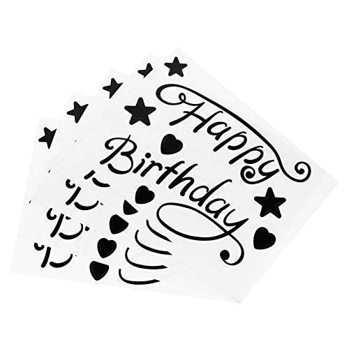 DECHOUS 5 Stück Happy Birthday Aufkleber Transparente Aufkleber Dekoration Dekorative Aufkleber Wandaufkleber Verzierung Ballon Aufkleber Party Requisiten Party Aufkleber Party Aufkleber von DECHOUS
