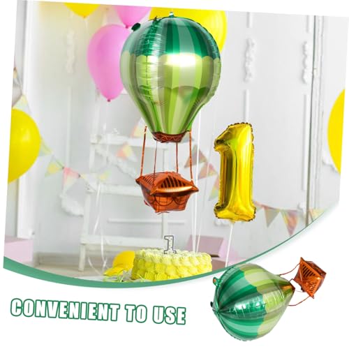 DECHOUS 5 Stück Heißluftballon Aluminiumfolie Ballons Grün Farbverlauf Wiederverwendbar Für Geburtstag Shower Hochzeit Partydekoration Innen Außen von DECHOUS