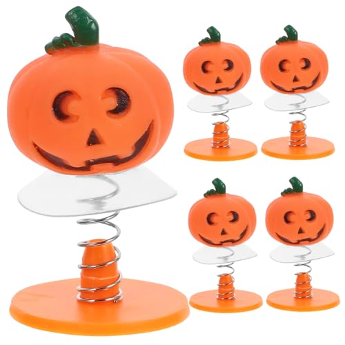 DECHOUS 5 Stück Hüpfende Kürbispuppe hüpfendes Halloween- Party lustig für Halloween Dekoration Cartoon-Halloween- Springendes Kunststoff Orange von DECHOUS