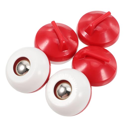 DECHOUS 5 Stück Mini Curling Ball Lernspielzeug Curling Zubehör interaktives Curling Sportspielzeug für Spielabende Tischspielzeug Plastik rot von DECHOUS