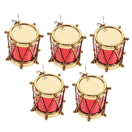 DECHOUS 5 Stück Musikinstrumentenmodell Mini Schlagzeug Trommel Musical Musikinstrument Trommel Figur Kindertrommel Winzige Instrumente Spielzeugtrommeln Pp von DECHOUS
