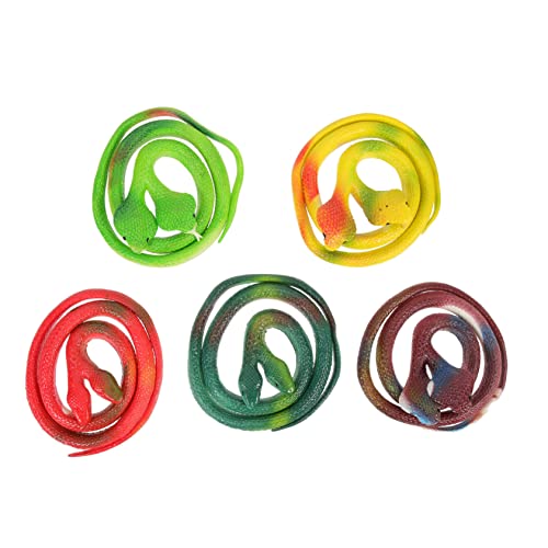 DECHOUS 5 Stück Nachgemachtes Schlangenspielzeug kinderspielzeug Toys Fantasiespielzeug Streich gefälscht Schlangenspielzeug mit Doppelkopf Schlangen-Parodie-Spielzeuge Gummi von DECHOUS