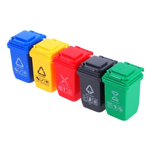 DECHOUS 5 Stück Puppenhaus Mini Sortiermülleimer für kinderspielzeug Kid Toys Kleiner Müll kann Bausatz scheibengardinen kleines mülleimer Modell Mini -Müll kann Abs von DECHOUS